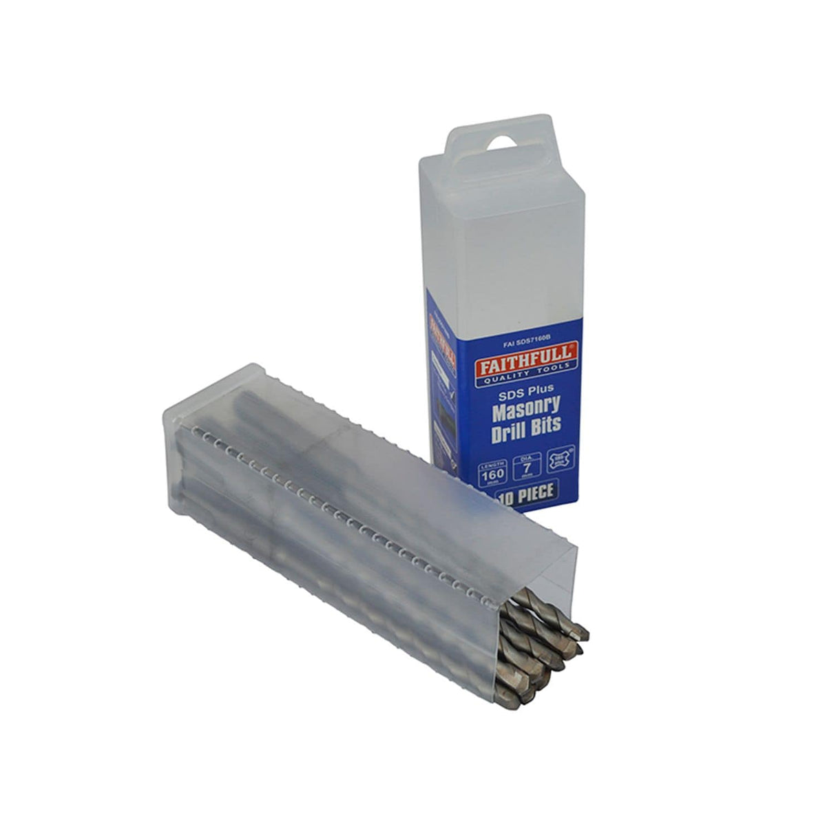 SDS Plus Drill Bit 7mm OL 160mm WL 100mm 10 FAISDS7160B