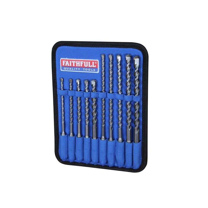 SDS Plus Drill Bit Set, 10 Piece FAISDSSET10