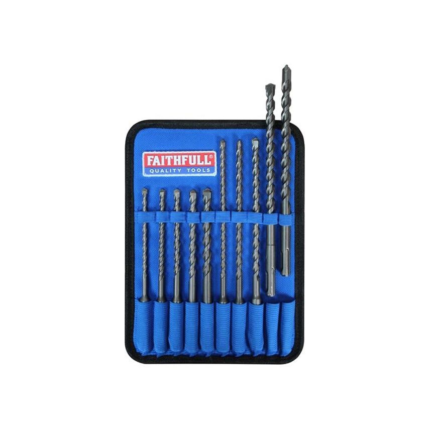 SDS Plus Drill Bit Set, 10 Piece FAISDSSET10