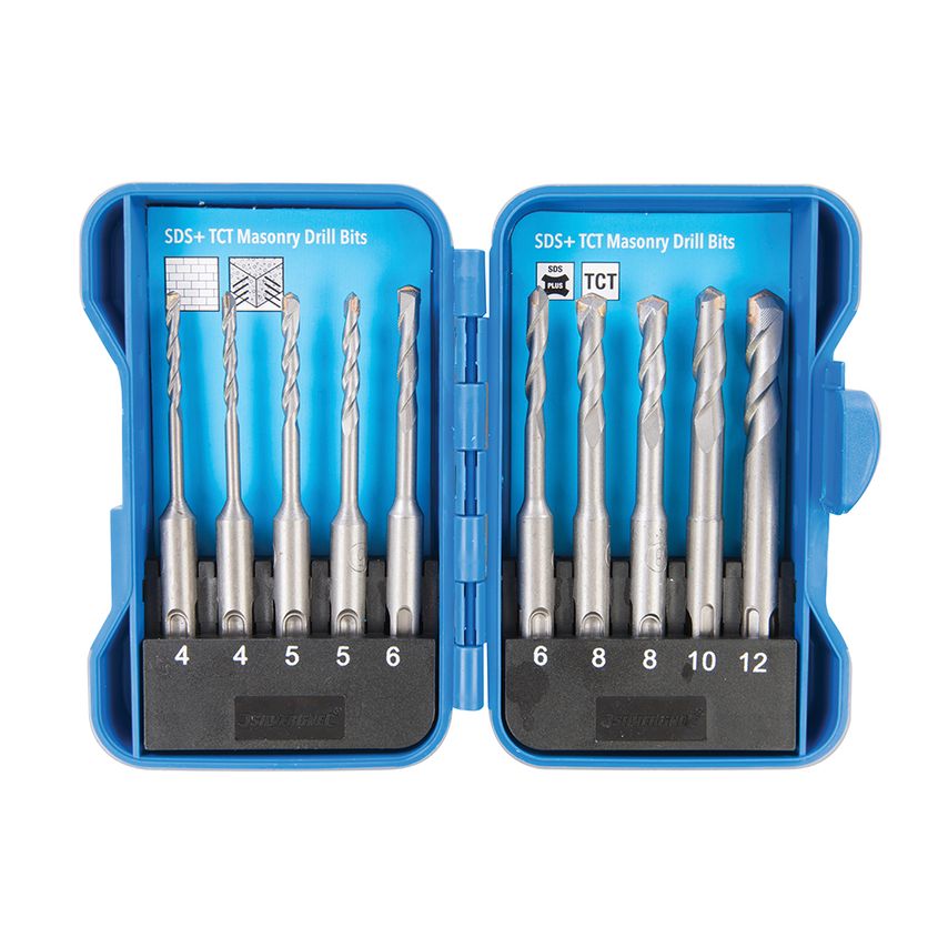SDS Plus TCT Masonry Drill Bit Set 10 Piece 4 - 12mm