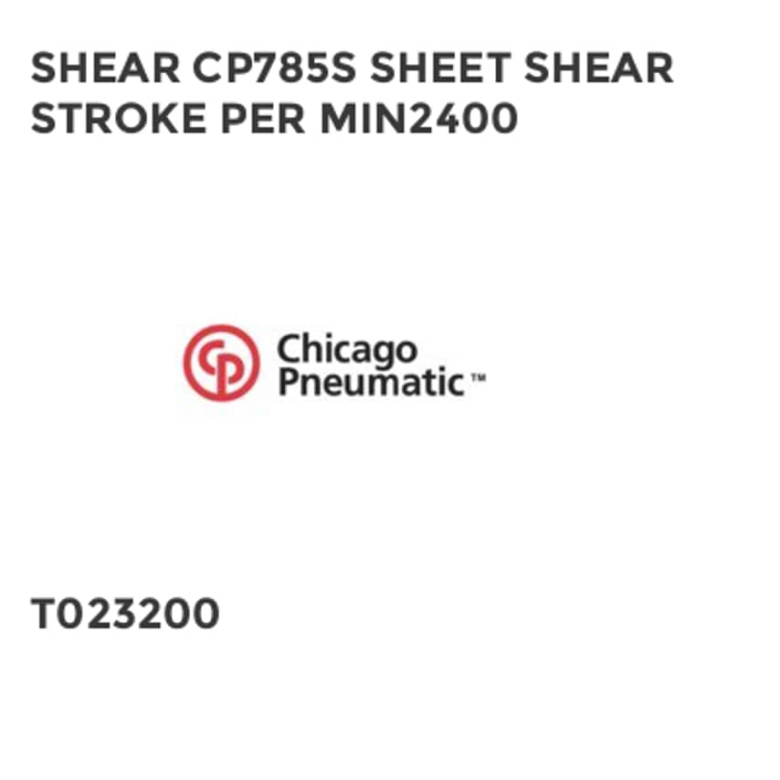 SHEAR CP785S SHEET SHEAR STROKE PER MIN2400