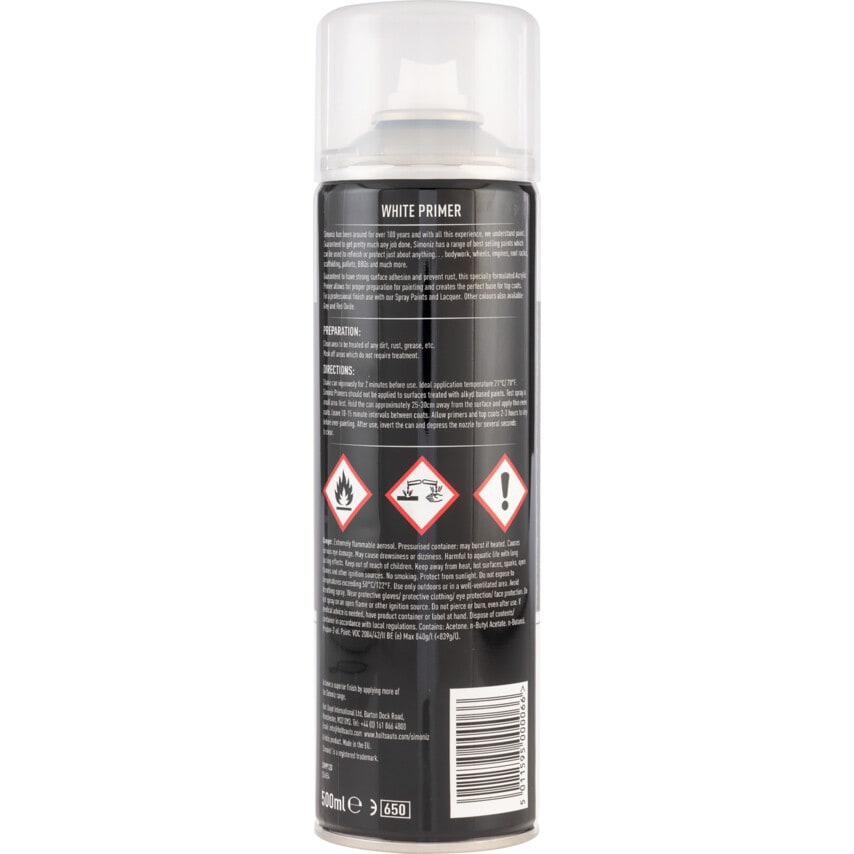 SIMP12D White Aerosol Primer - 500ML
