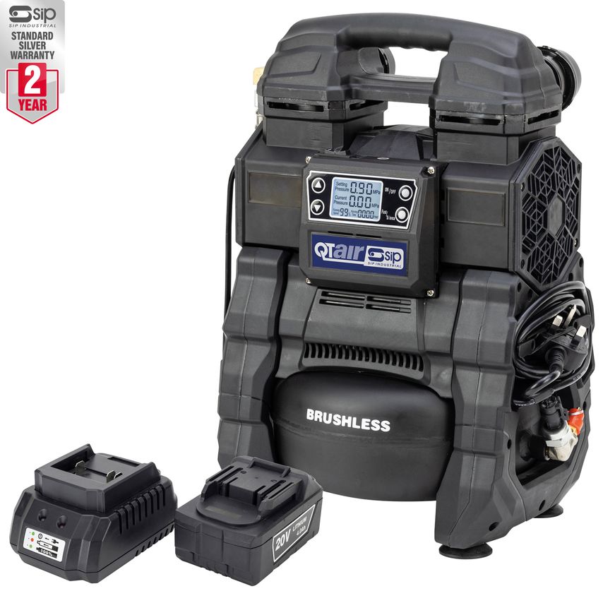 SIP QT Battery & Mains Oilless Compressor