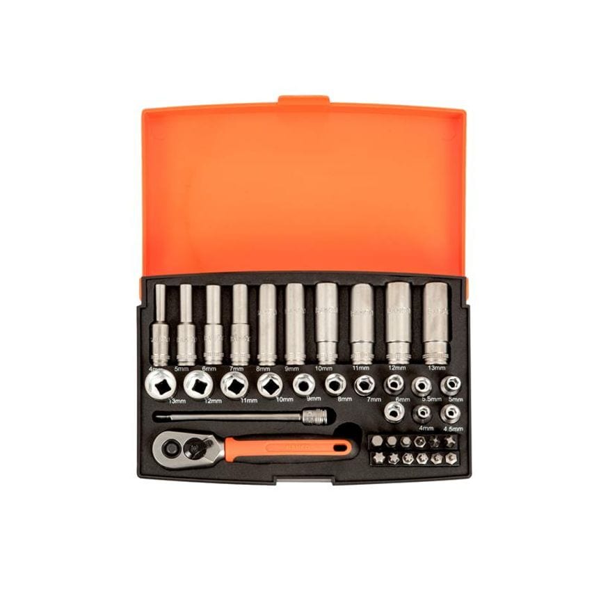 SL25L 1/4in Deep Drive Socket Set, 37 Piece BAHSL25L
