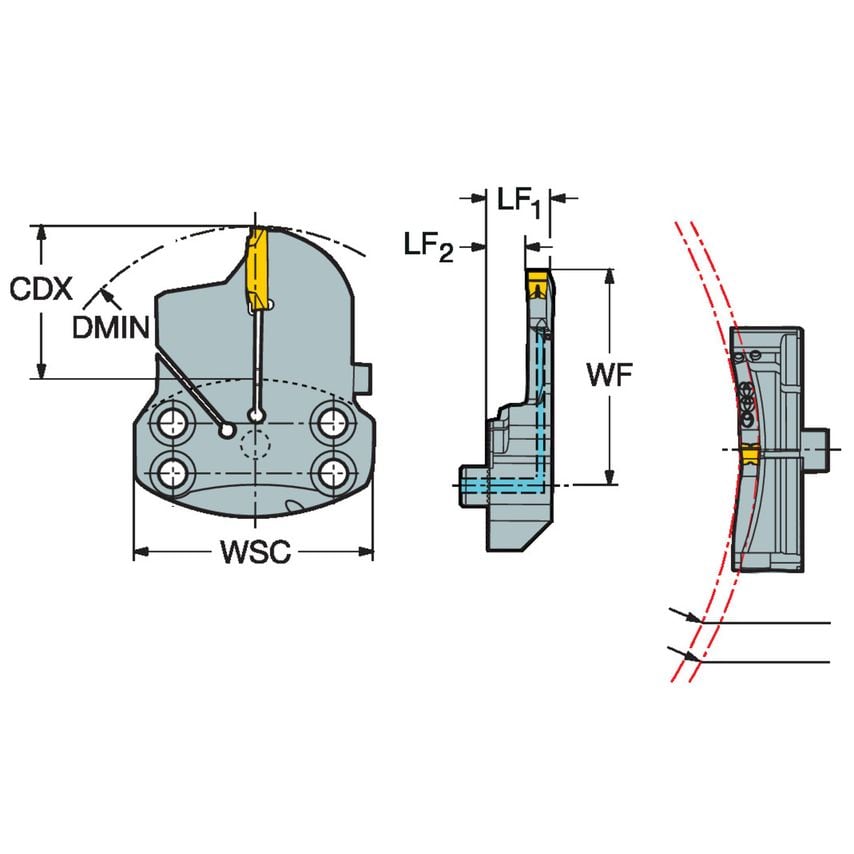 SL70-R123K40B288B-HP CoroCut Head for Face Grooving