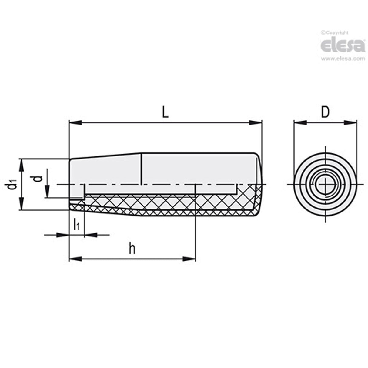 SOFT Cylindrical fixed handle-I.680/90-M10 SOFT