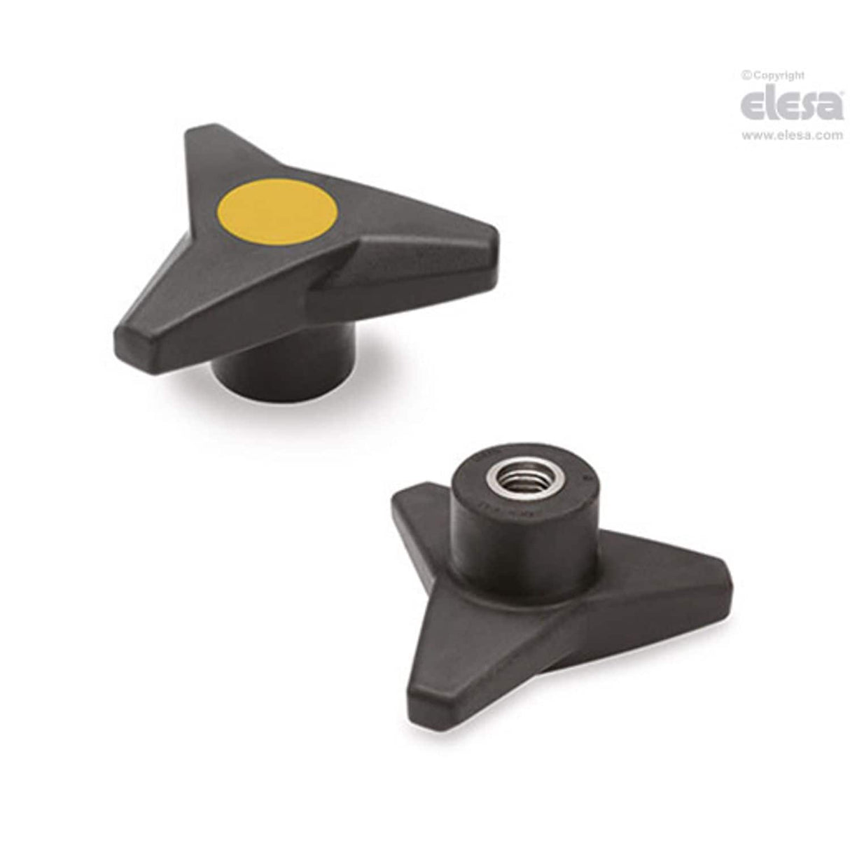 SOFT Three-arm knob-VB.839/100 SST-M12-SOFT-C4 Yellow