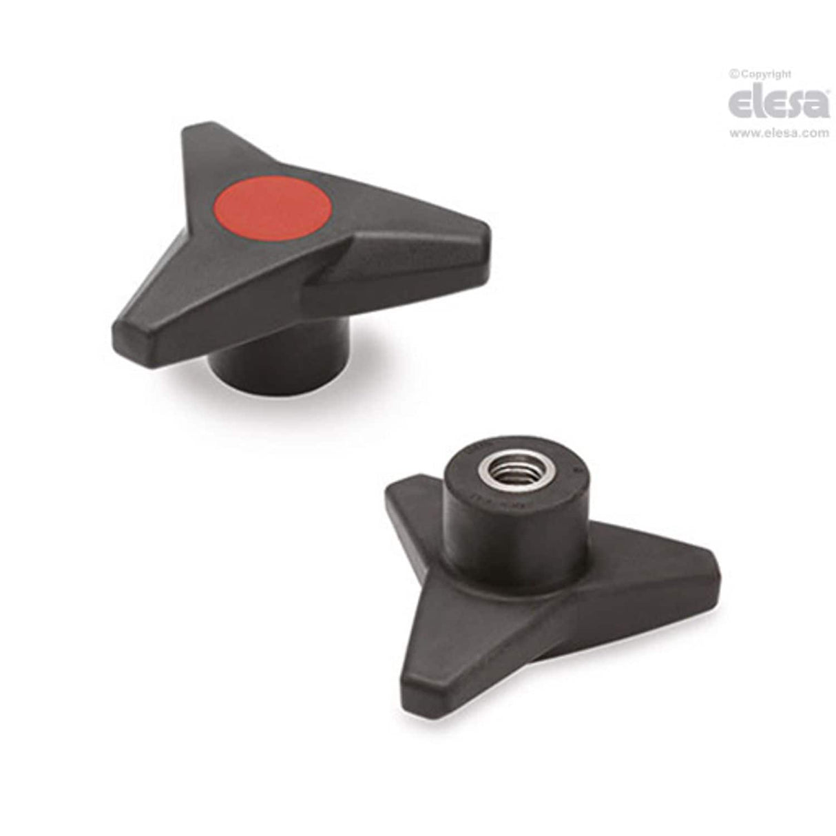 SOFT Three-arm knob-VB.839/63 SST-M8-SOFT-C6 Red