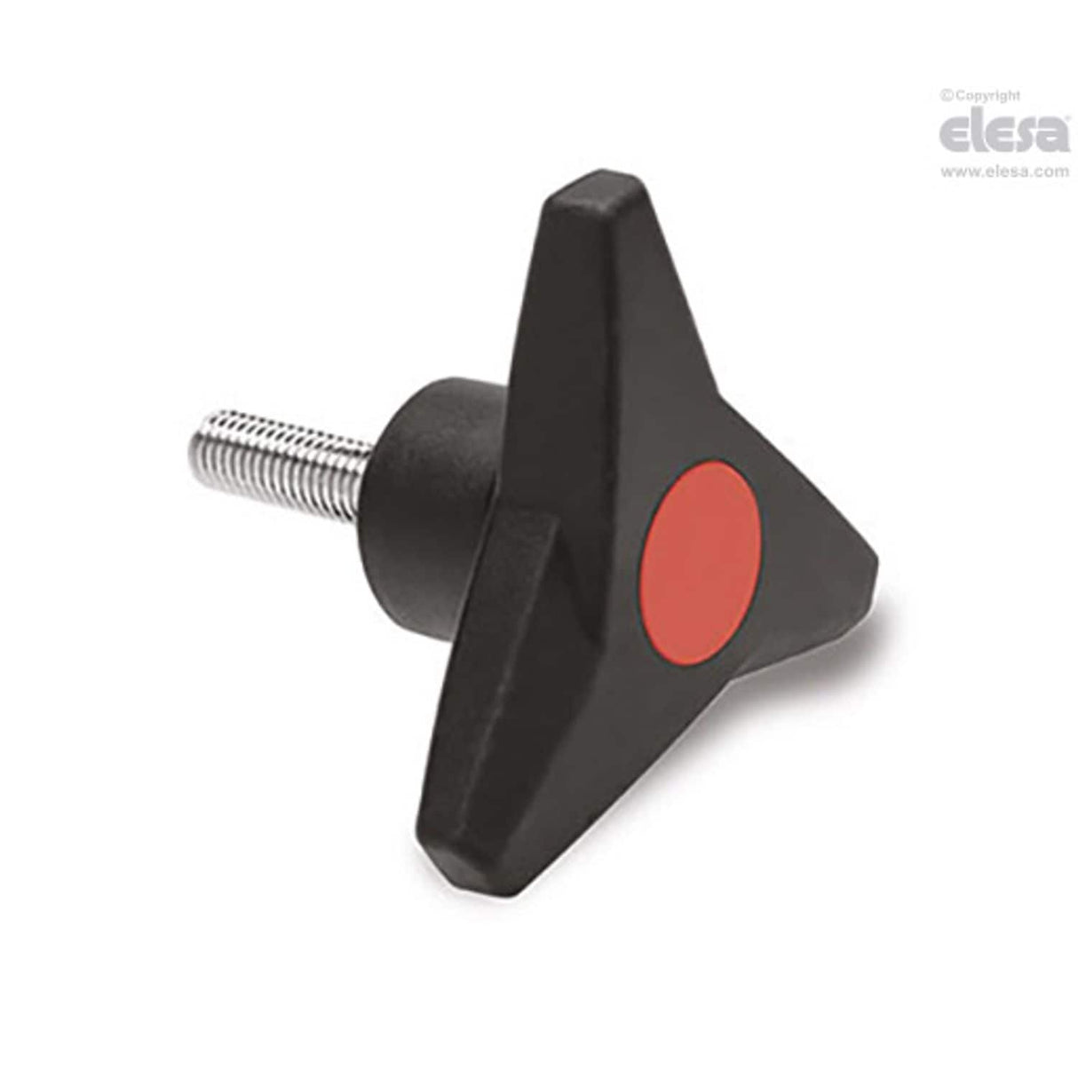 SOFT Three-arm knob-VB.839/80 p-M10x30-SOFT-C6 Red