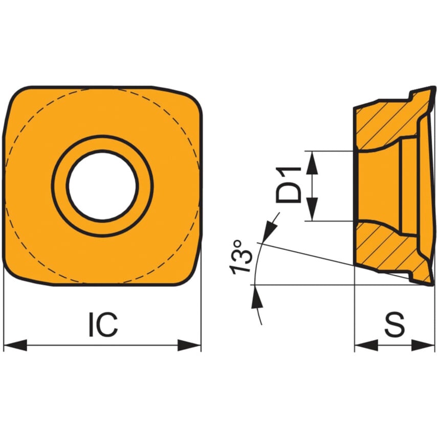 SOHT 120514SR-MM:M9340 Hi-Feed Milling Insert
