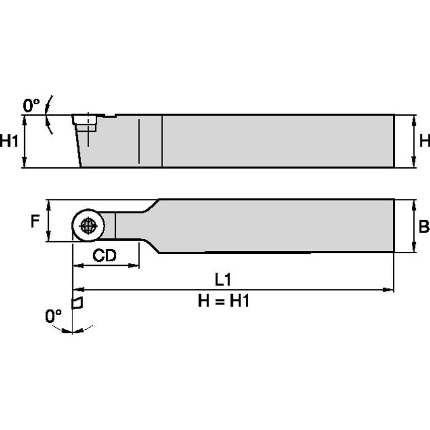 SRDCN2020K08 S Clamping Holder W20, 0MM L125