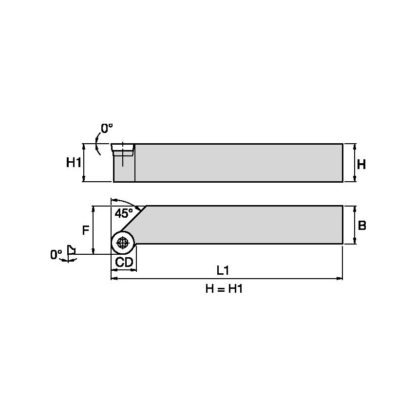 SRGCR2525M12 S Clamping Holder W25, 0MM L150