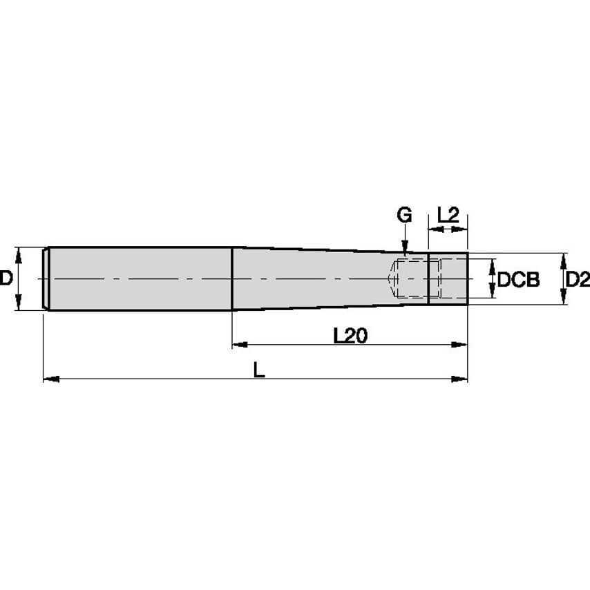 SS160M08128HM M8 Shank Extension 16.0 x 128MM