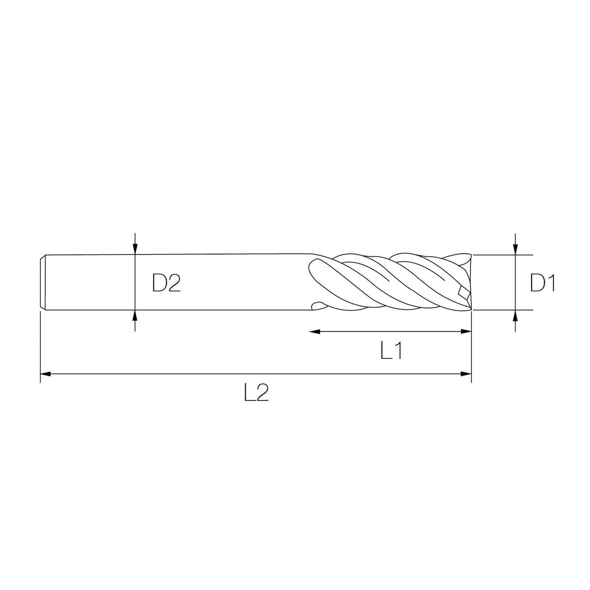 ST Rke 8mm 4 Flutes Variable Helix End Mills - 8x8x20x60