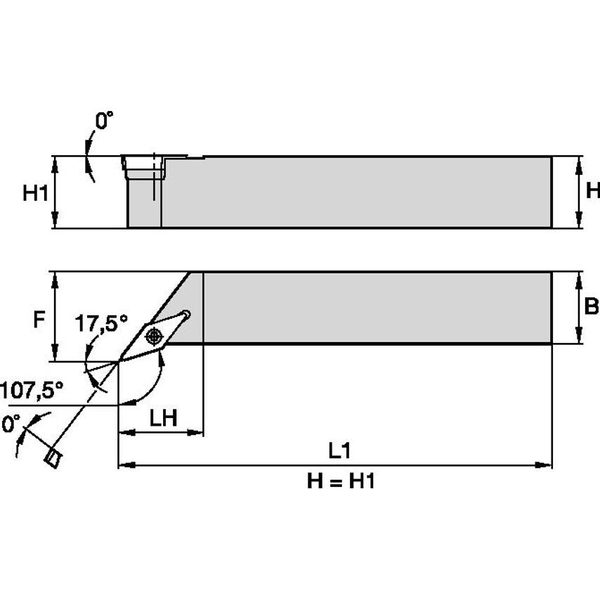 SVHBL2525M16 S Clamping Holder W25, 0MM L150