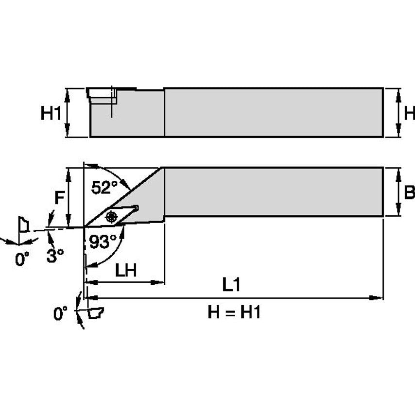 SVJBL2020K16 S Clamping Holder W20, 0MM L125