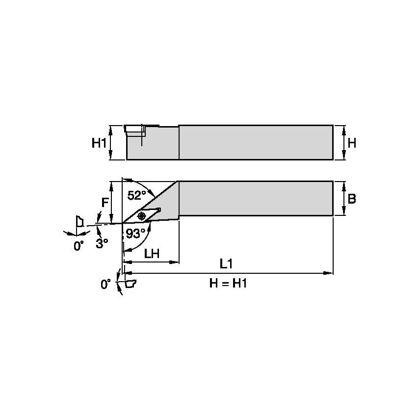 SVJBR1616H11 S Clamping Holder W16, 0MM L100