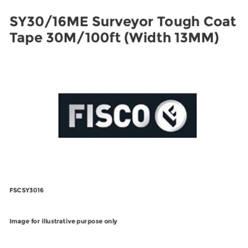 SY30/16ME Surveyor Tough Coat Tape 30M/100ft (Width 13MM) FSCSY3016