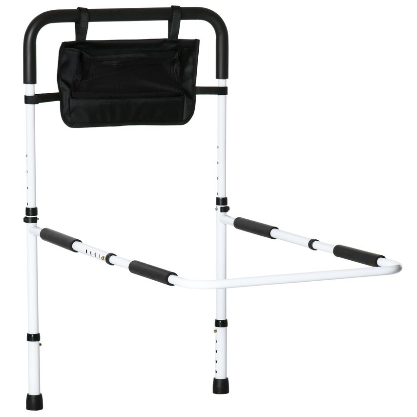 Safety Bed Rail Adjustable Bed Assist Rail with Pocket for Disabled and Senior