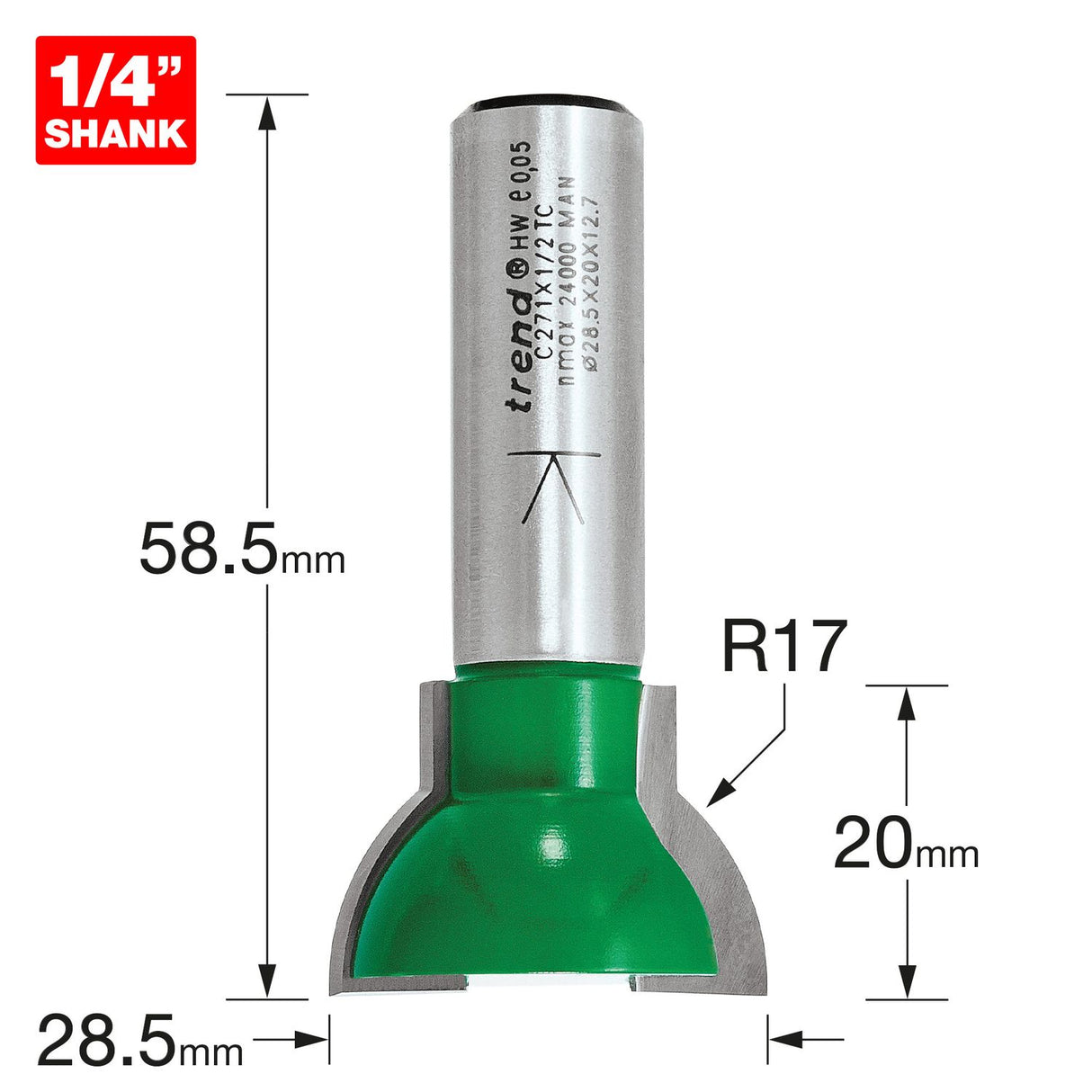 Sash Bar Ovolo Joint Cutter 17mm Radius