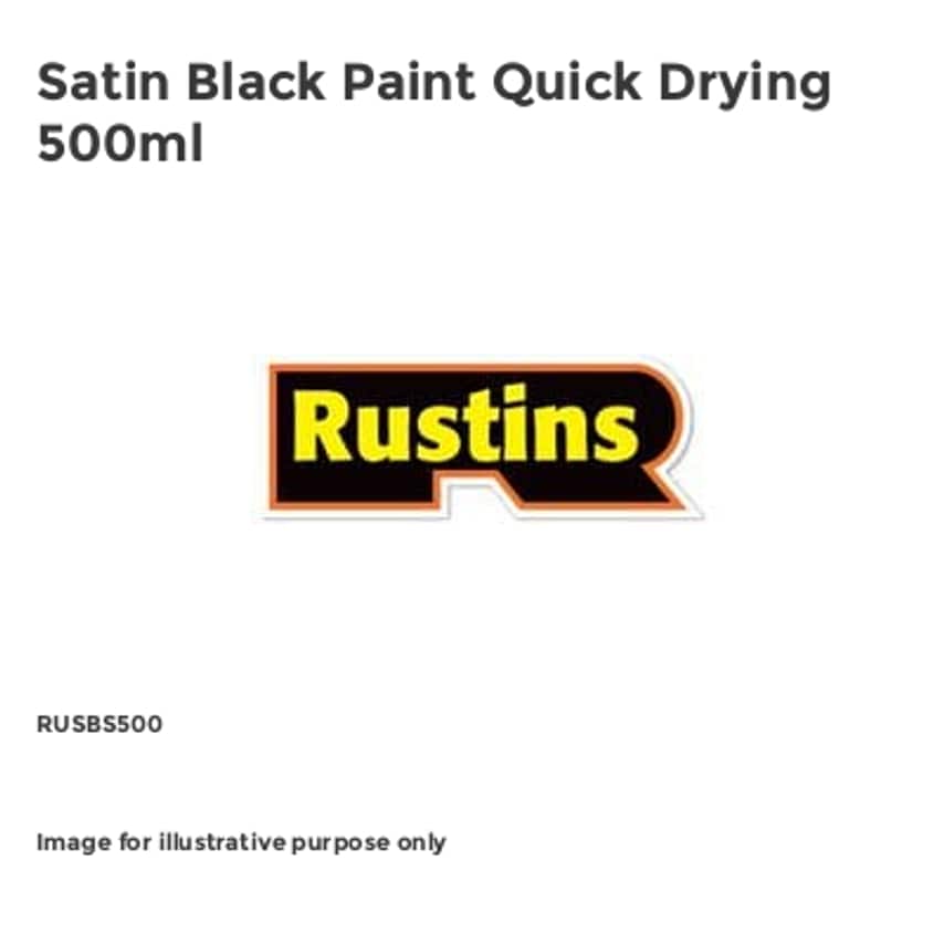 Satin Black Paint Quick Drying 500ml RUSBS500
