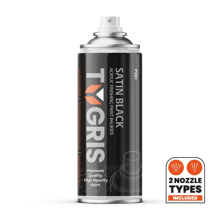 Satin Black Paint (RAL9005) - 400 ml - P301