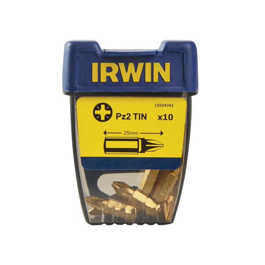 Screwdriver Bits Pozidriv PZ2 25mm Titanium (Pack 10) IRW10504342