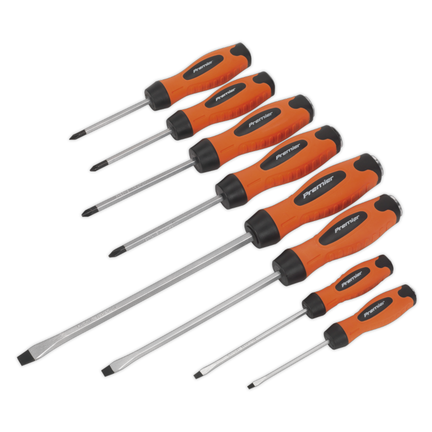 Screwdriver Set8 Piece Hammer-thru Hi-vis Orange