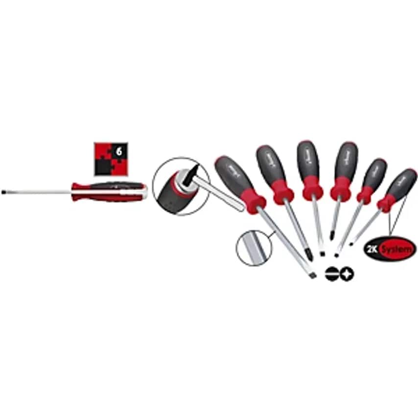 Screwdriver Set, 6 Pieces, With An Impact Cap