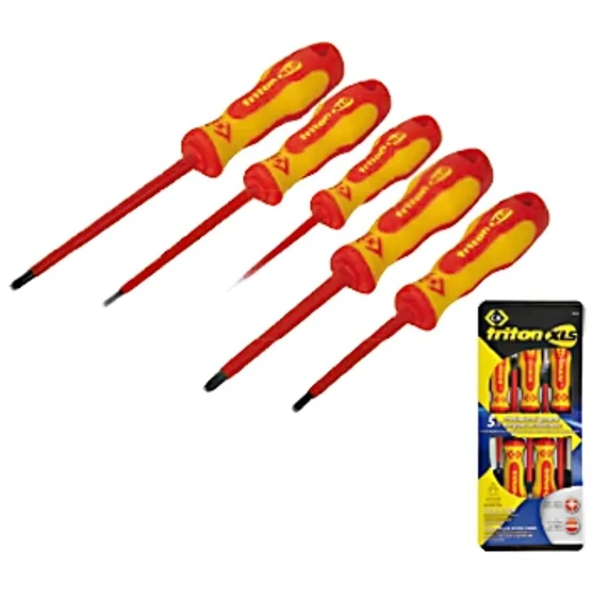 Screwdriver Set Insl Sl/pz 5 Piece Chrome Vndm Steel Triton x LS