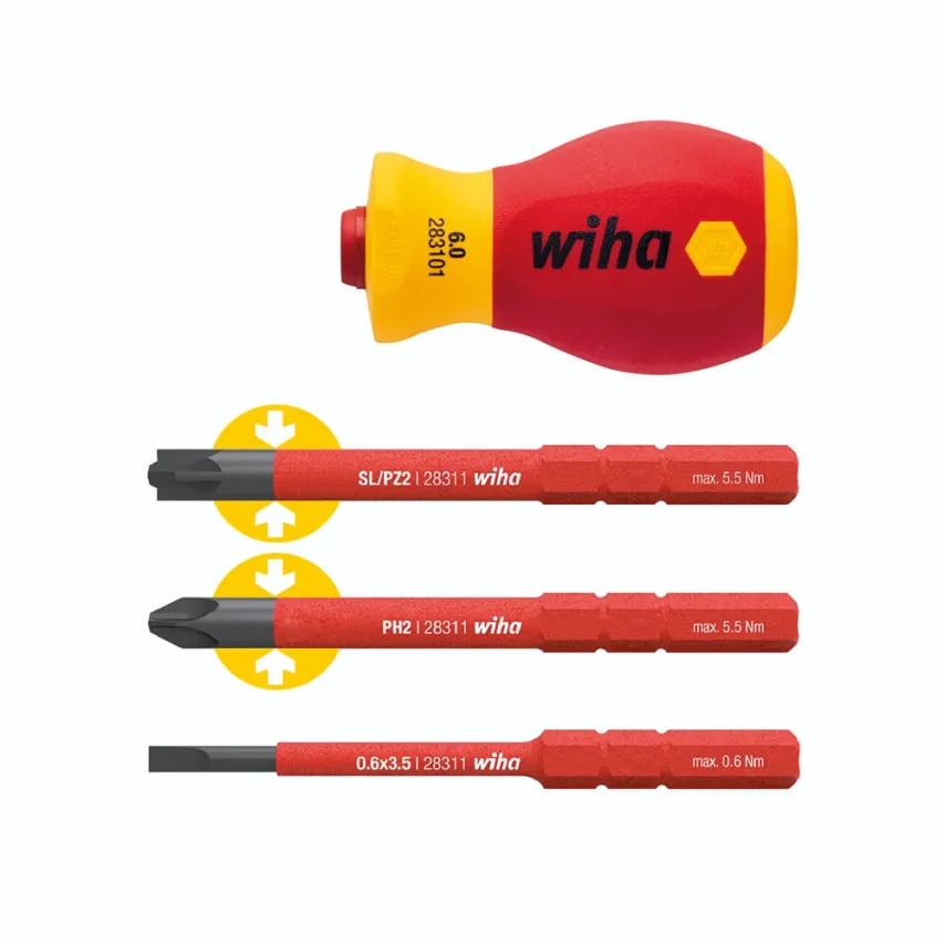 Screwdriver VDE Stubby 4 Piece Set 3.5mm/PH2/SL/PZ2 Insulate