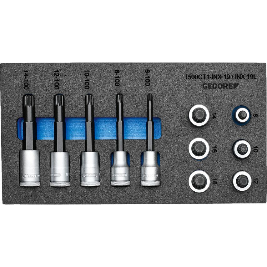 Screwdriver bit socket set 1/2" in 1/3 CT modul