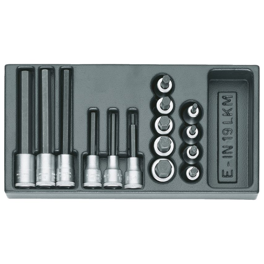 Screwdriver bit socket set 1/2" in 1/3 ES module