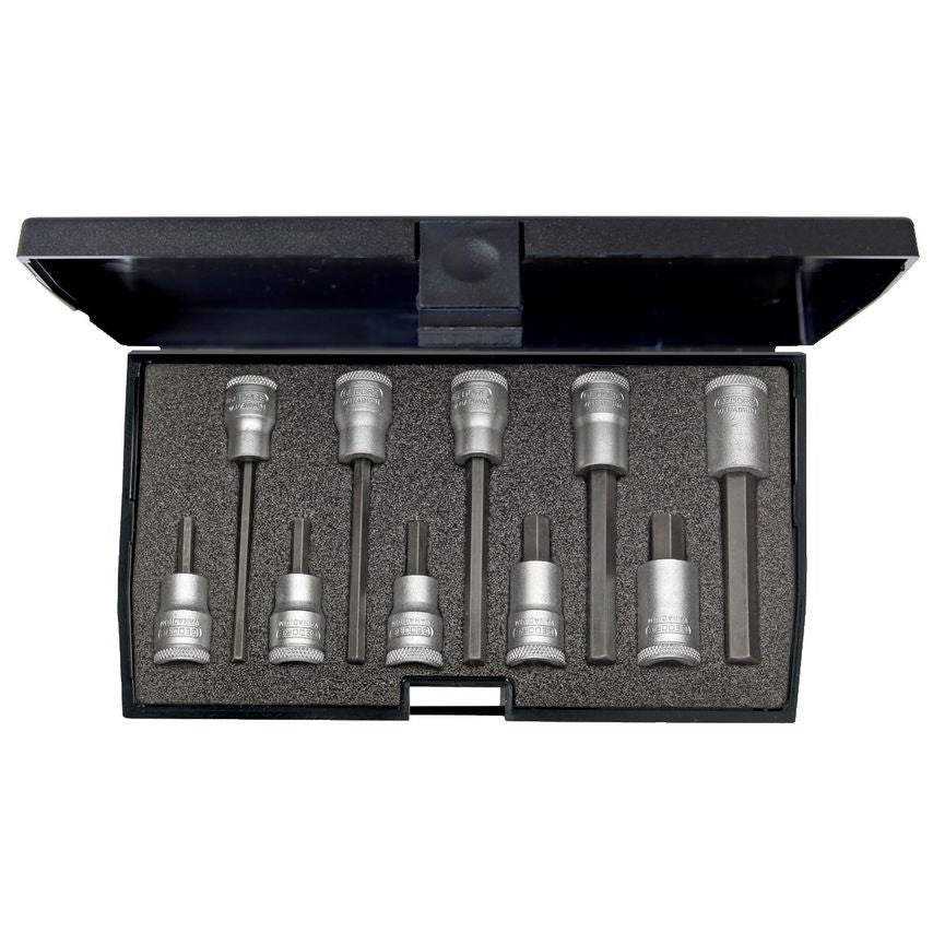 Screwdriver bit socket set 3/8" 10 pcs in-hex