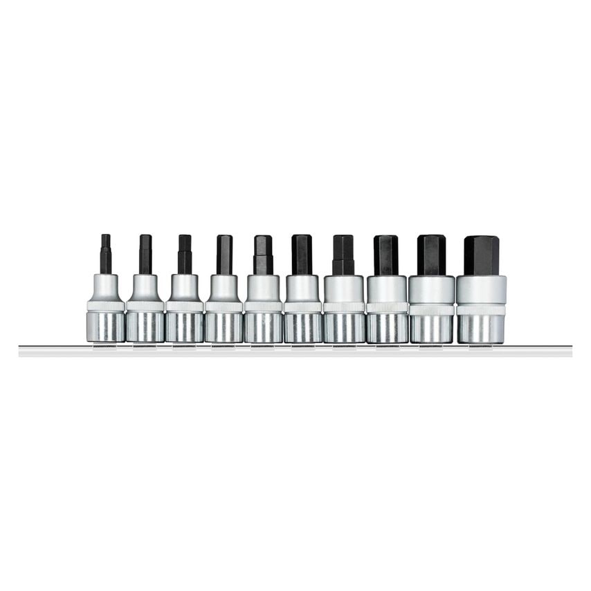 Screwdriver bit sockets 1/2 +rail 10pcs