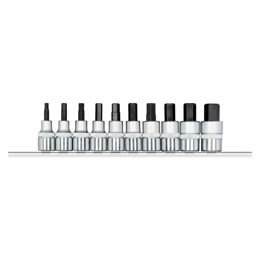 Screwdriver bit sockets 1/2 +rail 10pcs
