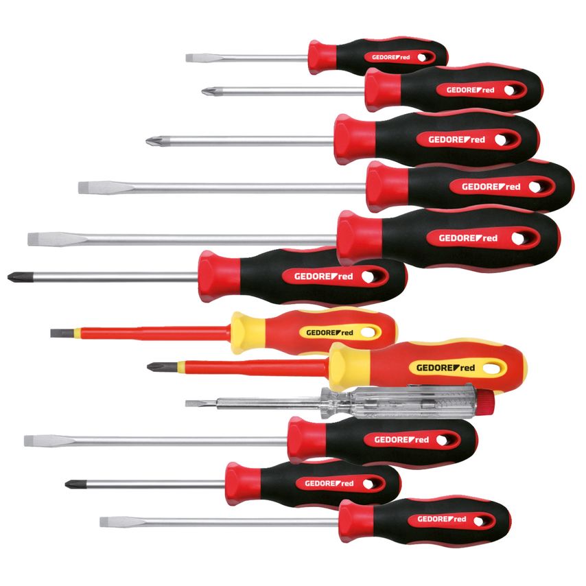 Screwdriver set PH+PZ+LS 2C-handle 12pcs