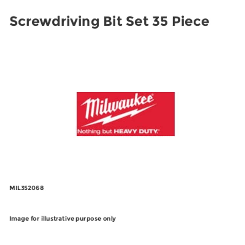 Screwdriving Bit Set 35 Piece MIL352068