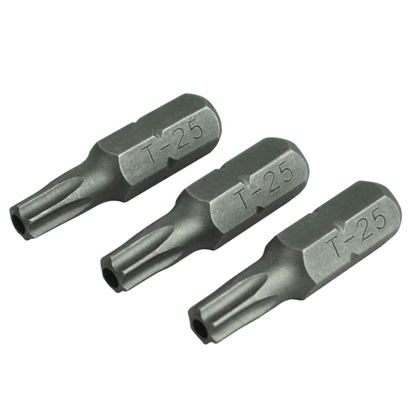 Security S2 Grade Steel Screwdriver Bits T25S x 25mm (Pack 3) FAISBT2525S