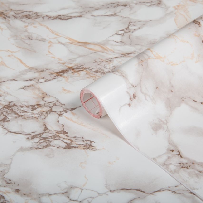 Self Adhesive Film Marble Brown 67.5cm x 2m