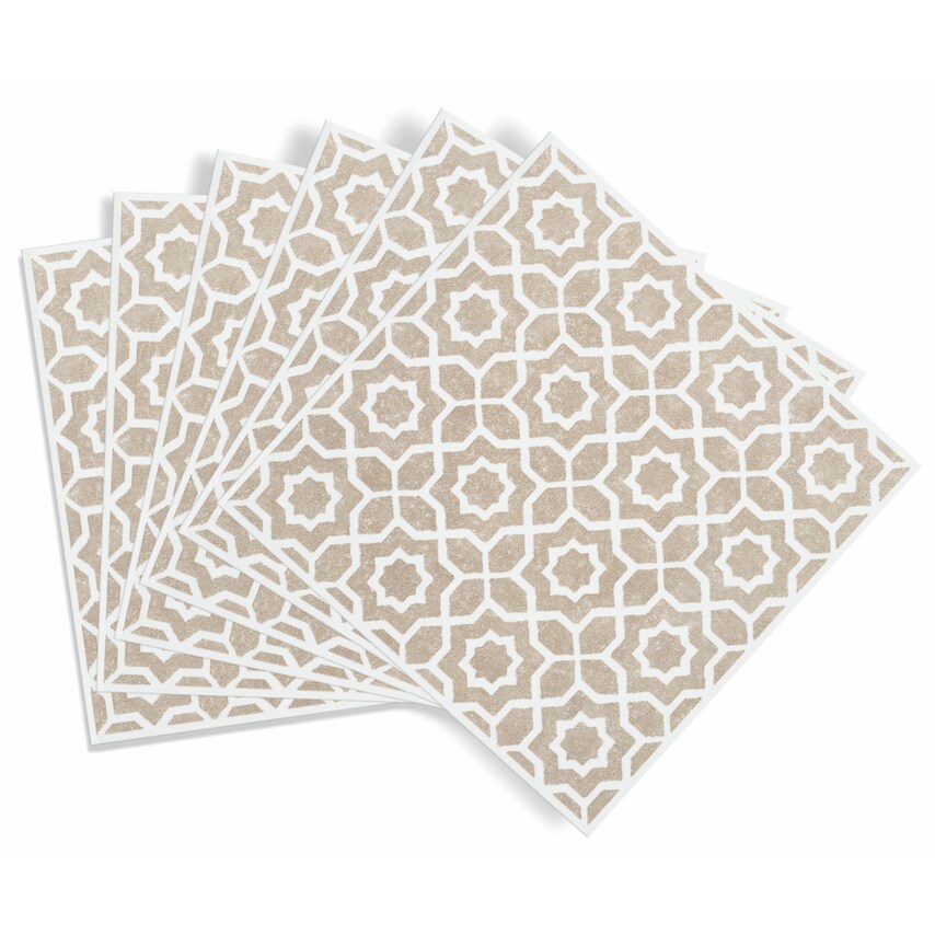 Self Adhesive Wall Tile Lina Beige 15cm x 15cm Pack of 6