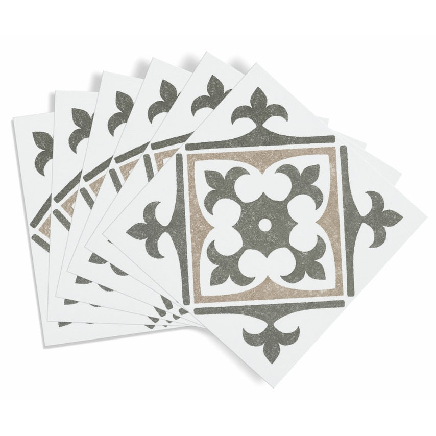 Self Adhesive Wall Tile Nadia Olive 15cm x 15cm Pack of 6