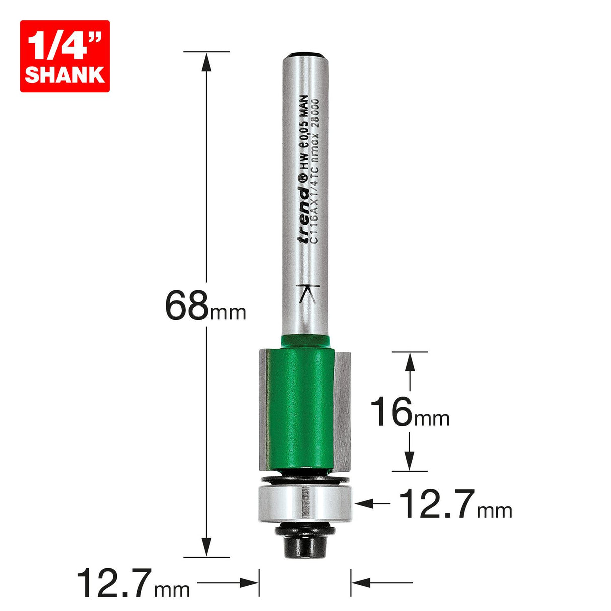 Self Guided Trimmer 12.7mm Diameter - C116AX1/4TC