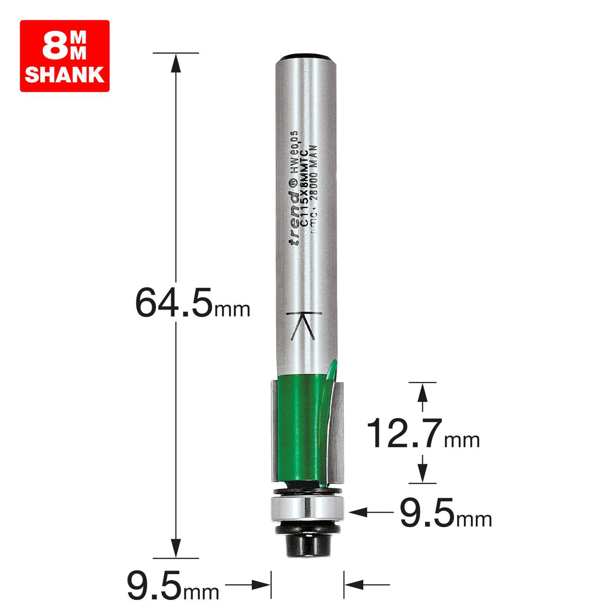 Self Guided Trimmer 9.5mm Diameter - C115X8MMTC