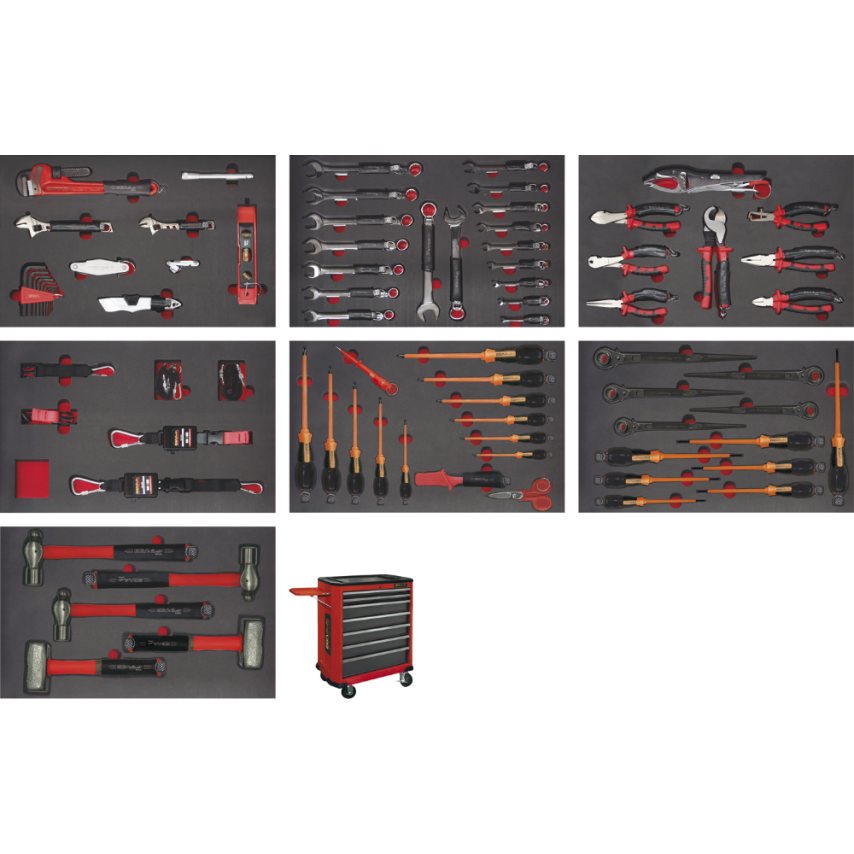 Set 5- Tools Roller Cabinet EVA Foams Antidrop ACO