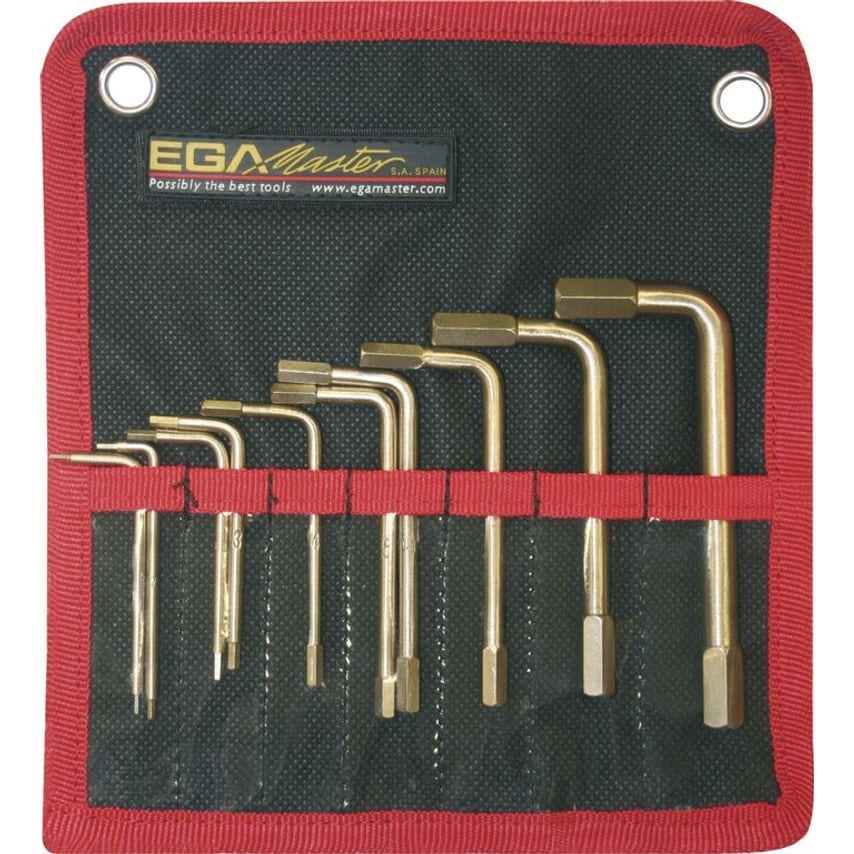 Set of 10 Hexagonal Key Wrenches 1/16" - 5/16" Non Sparking Al-Bron 36800