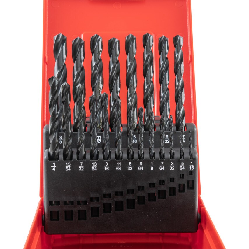 Set of 21 HSS Drills 1/16-3/8" X 1/64"