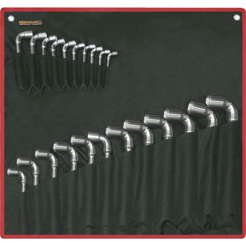 Set of 22 Angled Open Socket 12 x 6 (8-32 mm) Mirror Polished Chrome Plating