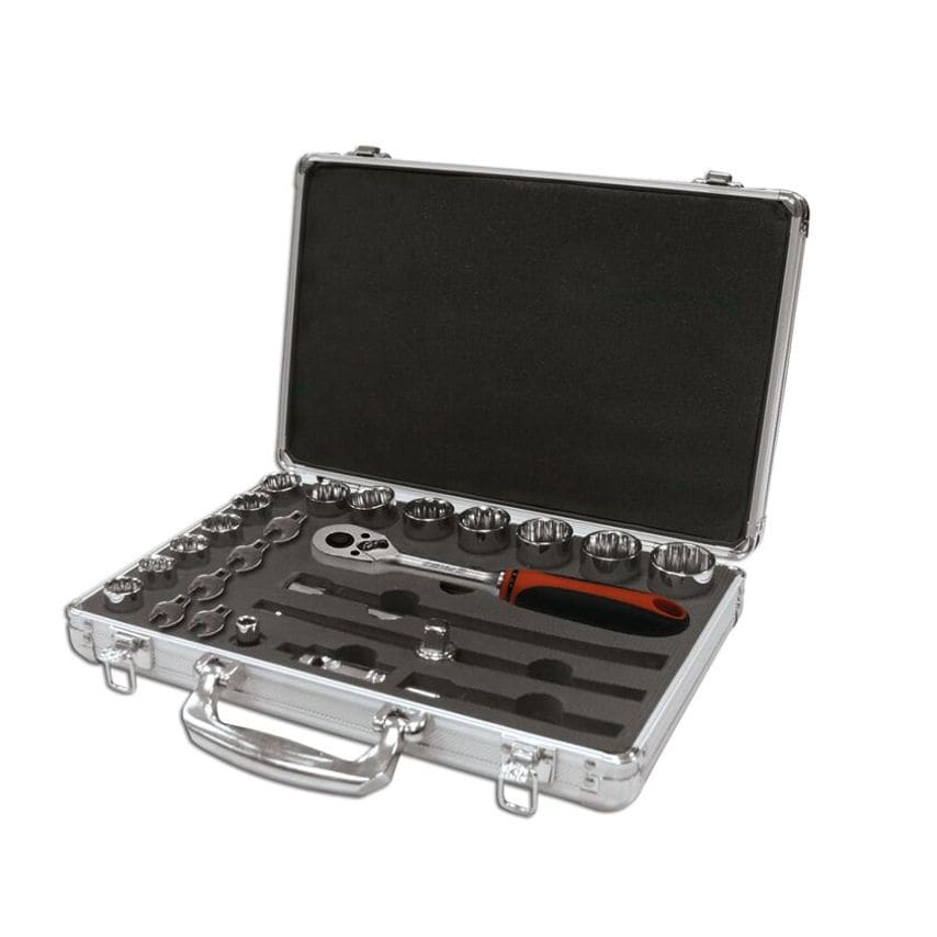 Set of 25 Pieces Socket Wrenches 1/4" 4 -14mm Crowfoot Wrench 7 - 13mm