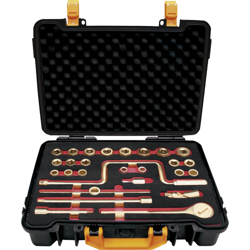 Set of 27 Sockets 1/2" (10 -32mm) Non Sparking Al-Bron